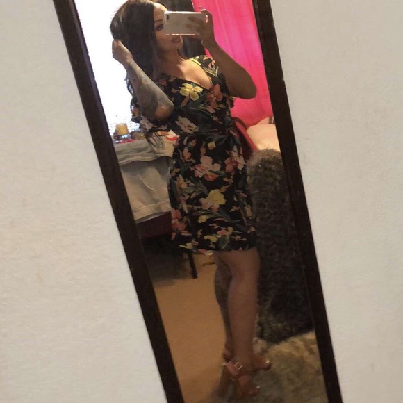 Black floral multicolored summer ruffled dress - Picture 6 of 8